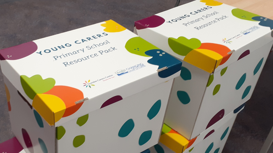 Close up view of the Young Carer Resource Pack boxes