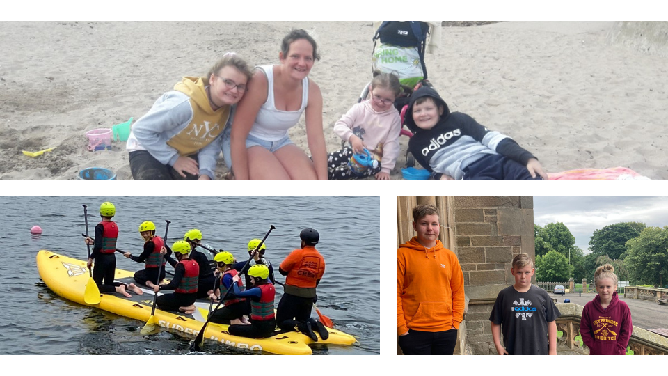 Images of young carers taking part in different activities throughout the summer supported by Dundee Carers Centre