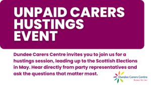 Unpaid Carers hustings event graphic