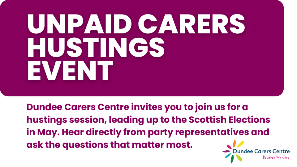 Unpaid Carers hustings event graphic