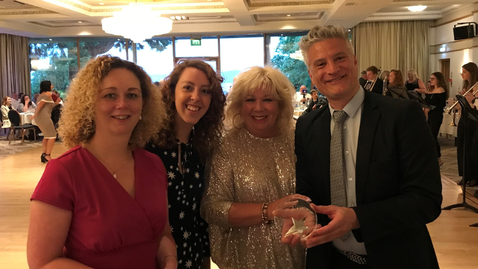 Members of the Community Mental Health and Wellbeing for Children and Young People Team with Audrey May from Dundee City Council