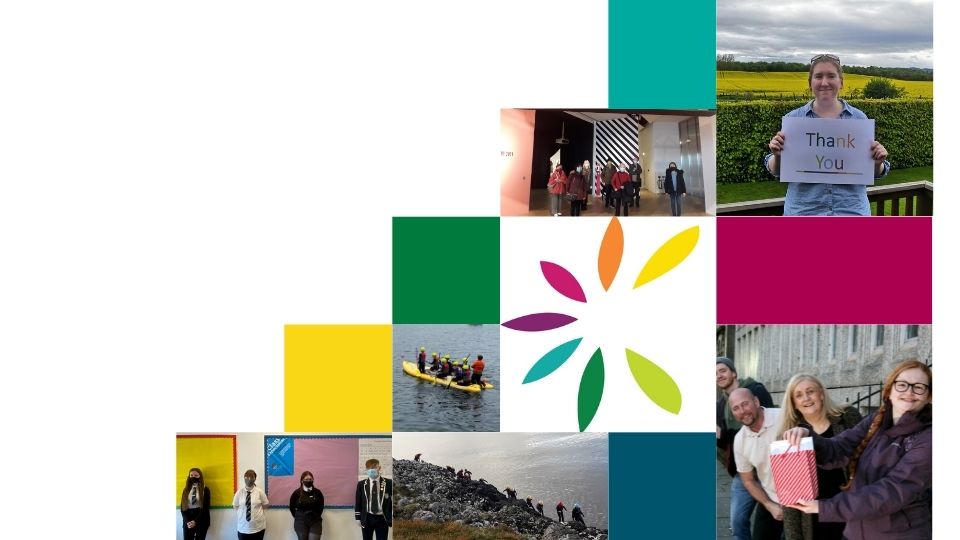 Graphic with different images featured within the annual report